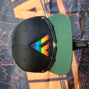 Year 1 Pride Findlay Hats Snapback Green Black Rainbow